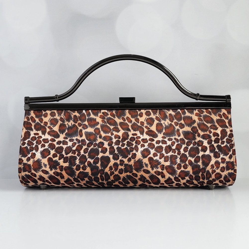 SASHA New York Leopard Print Baguette Clutch Purse